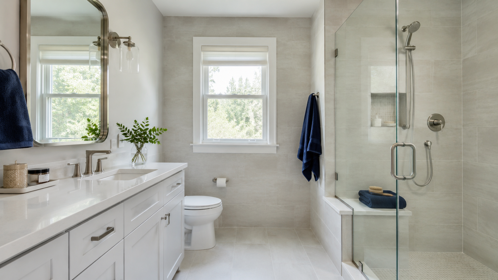 Light-filled bathroom renovation detail